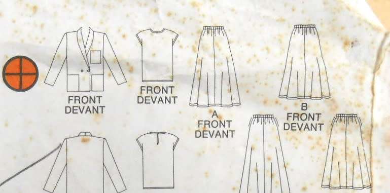 BUTTERICK 4841 HALF SIZE JACKET-TOP-SKIRT-PANTS SIZE P-S-M COMPLETE-UNCUT-F/FOLDED