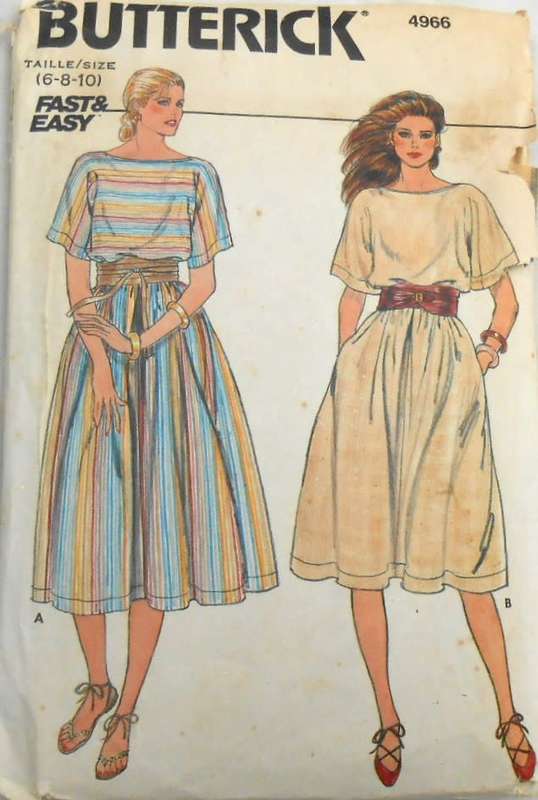 BUTTERICK 4966 VERY LOOSE FITTING PULLOVER DRESS SIZE 12-14-16 COMPLETE-CUT TO 16-ZIPLOC