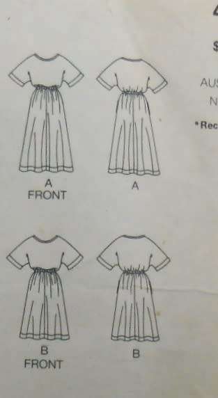 BUTTERICK 4966 VERY LOOSE FITTING PULLOVER DRESS SIZE 12-14-16 COMPLETE-CUT TO 16-ZIPLOC