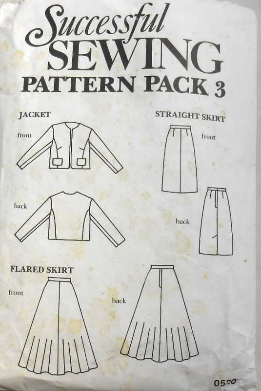 SUCCESSFUL SEWING  PATTERN PACK 3 JACKET-SLIM & FULL SKIRT  8 - 18 COMPLETE-UNCUT-F/FOLDED