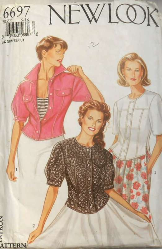 NEW LOOK PATTERNS 6697 SET OF TOPS-BLOUSES SIZE 6-16 COMPLETE-UNCUT-F/FOLDED