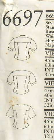NEW LOOK PATTERNS 6697 SET OF TOPS-BLOUSES SIZE 6-16 COMPLETE-UNCUT-F/FOLDED