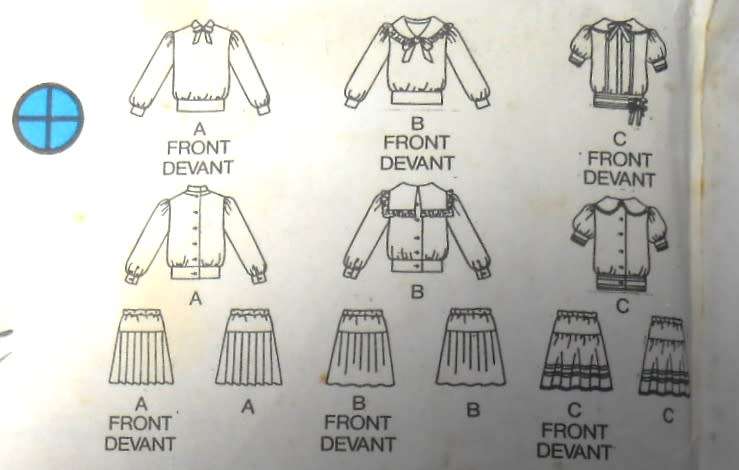 BUTTERICK 6975 GIRLS TOP & SKIRT SIZE 10 YEARS COMPLETE-UNCUT-F/FOLDED