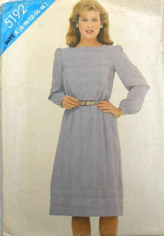 BUTTERICK 5192 LOOSE FITTING DRESS- SIZE 8-10-12-14-16 THE SLEEVE PATTERN5 NOT SUPPLIED