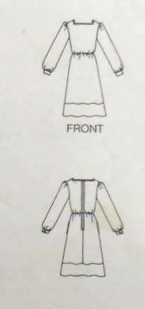 BUTTERICK 5192 LOOSE FITTING DRESS- SIZE 8-10-12-14-16 THE SLEEVE PATTERN5 NOT SUPPLIED