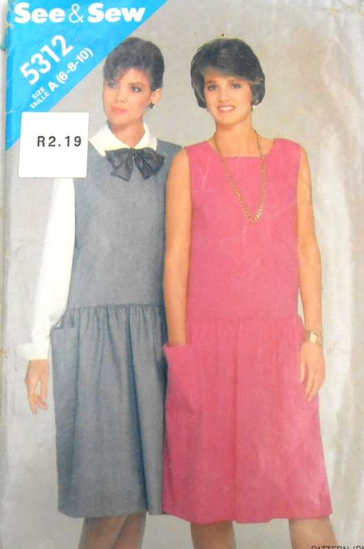 BUTTERICK 5312 SEMI FITTED PINAFORE - SIZE 6-8-10 COMPLETE-CUT TO 10