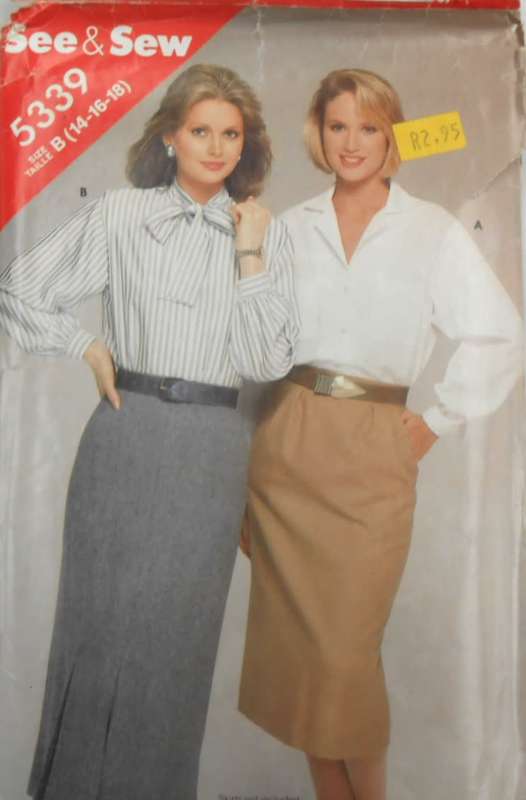BUTTERICK 5339 SET OF BLOUSES - SIZE 14-16-18 COMPLETE-CUT TO 16