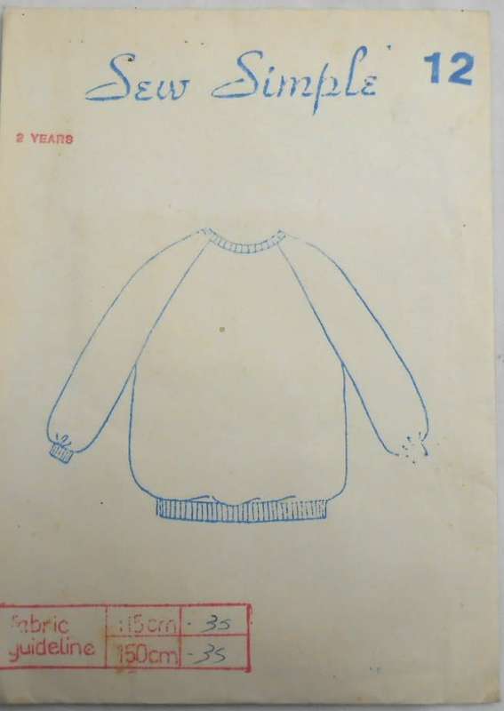 SEW SIMPLE PATTERNS #12  ROUND NECK SWEATSHIRT SIZE 2 YEARS