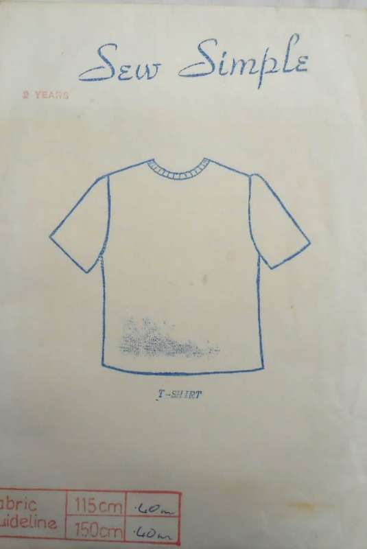 SEW SIMPLE PATTERNS #18  T-SHIRT BOX TOP KIDDIES SIZE 2 YEARS