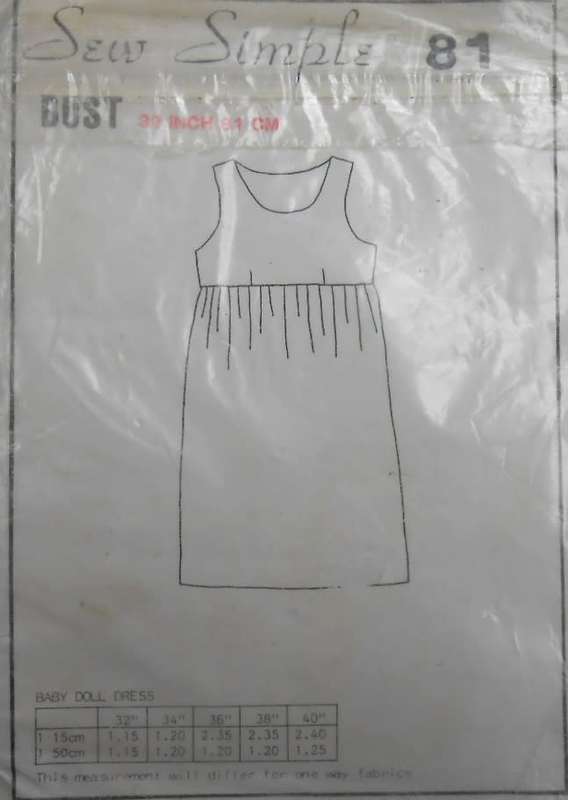 SEW SIMPLE PATTERNS #81  BABY DOLL DRESS SIZE 32 OR 81 CM