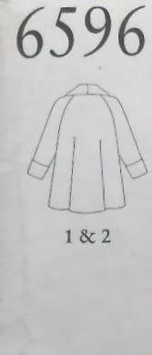 NEW LOOK PATTERNS 6596 COAT WITH FOLD-OVER COLLAR & CUFFS SIZE 8-20 COMPLETE-UNCUT-F/FOLDED