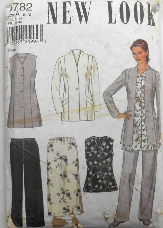 NEW LOOK PATTERNS 6782 JACKET-TOPS-PANTS-SKIRT SIZE 6-18 - COMPLETE-PART CUT