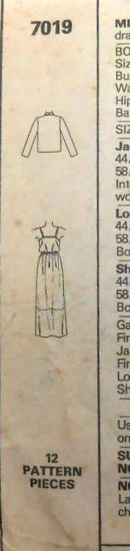 McCALLS 7019 JACKET & DRESS SIZE 8 BUST 32 1/2 COMPLETE