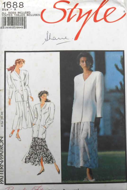 STYLE 1688 JACKET & SKIRT SIZE 8-18 COMPLETE-UNCUT-F/FOLDED