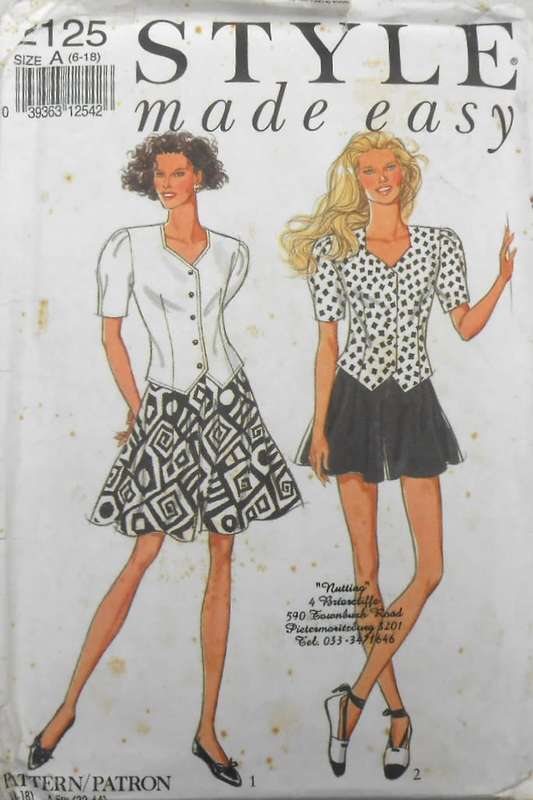 STYLE 2125 BLOUSE & CULOTTES SIZE 6-18 COMPLETE-CUT TO SIZE 18