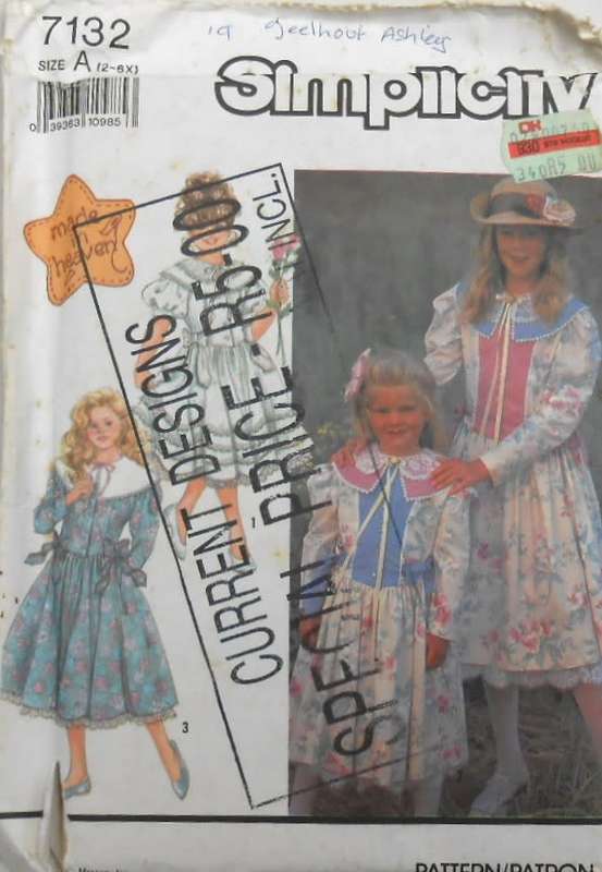 SIMPLICITY 7132 GIRLS DRESS WITH TRIM VARIATIONS SIZE 2-6X YEARS COMPLETE-UNCUT-F/FOLDED