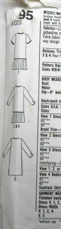 SIMPLICITY 7995 DRESS WITH/OUT PLEATED SKIRT SIZE 6-10 COMPLETE-UNCUT-F/FOLDED