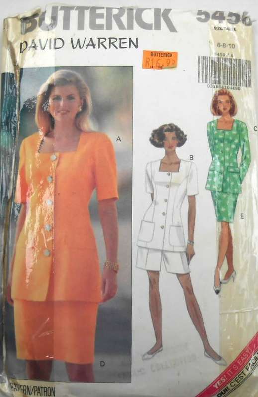 BUTTERICK 5450 TOP-SKIRT-SHORTS SIZE 6-8-10 COMPLETE-CUT TO SIZE 10