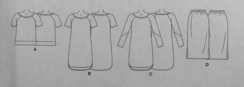 BUTTERICK B 6207 TOP-DRESS-SKIRT SIZE XS-S-M (6-14) COMPLETE-MOSTLY UNCUT-F/FOLDED-ONLY 1 PIECE CUT