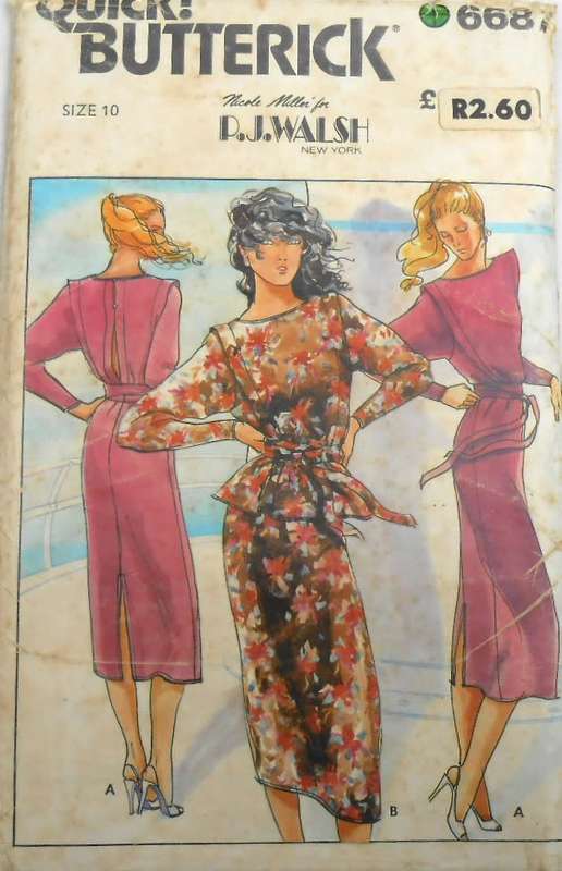 BUTTERICK 6687 TOP-DRESS-BELT-SKIRT SIZE 10 COMPLETE-UNCUT-F/FOLDED