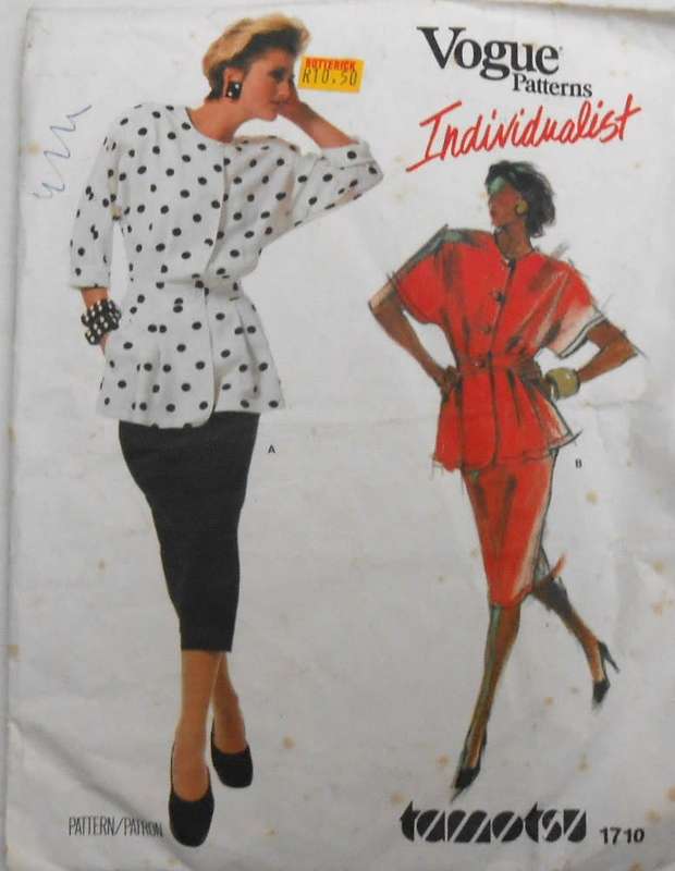 VOGUE 1710-TAMOTSO TOP-SKIRT SIZE 14 SEE LISTING