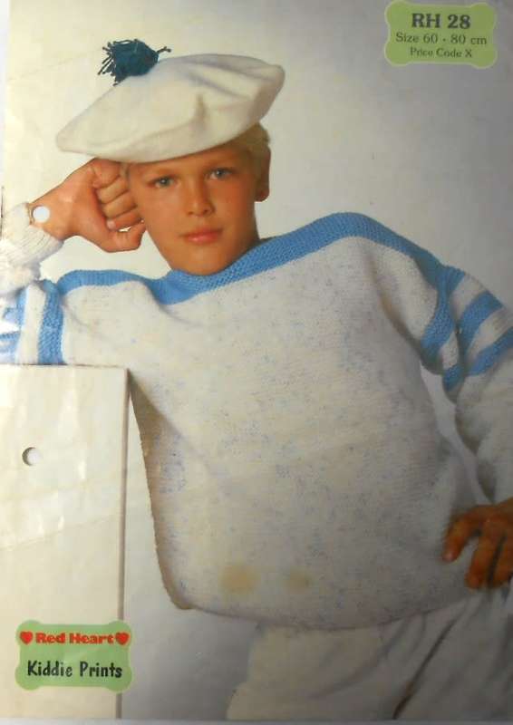 RED HEART- RH 28- CHILD`S JUMPER TO FIT 60 - 80 CM CHEST