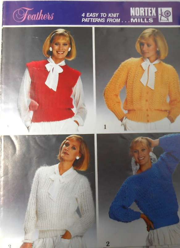 FEATHERS/NORTEX MILLS - 4 EASY TO KNIT PATTERNS
