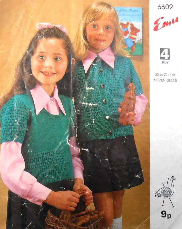 EMU 6609 GIRL`S JUMPER & CARDIGAN SIZES 22 - 29`