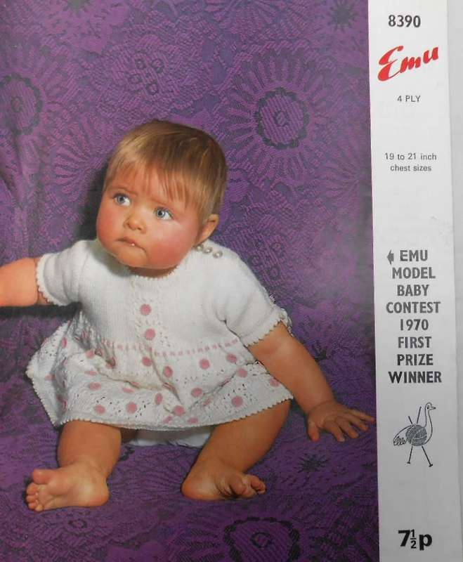 EMU 8390 4 ply BABY DRESS  SIZES- 19 - 21` OR 48 -  52  cm