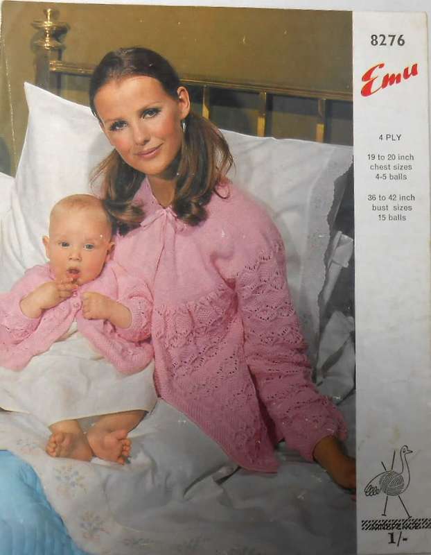 EMU 8276  MATINEE JACKET -19 - 20` & BED JACKET 30 - 42` BUST