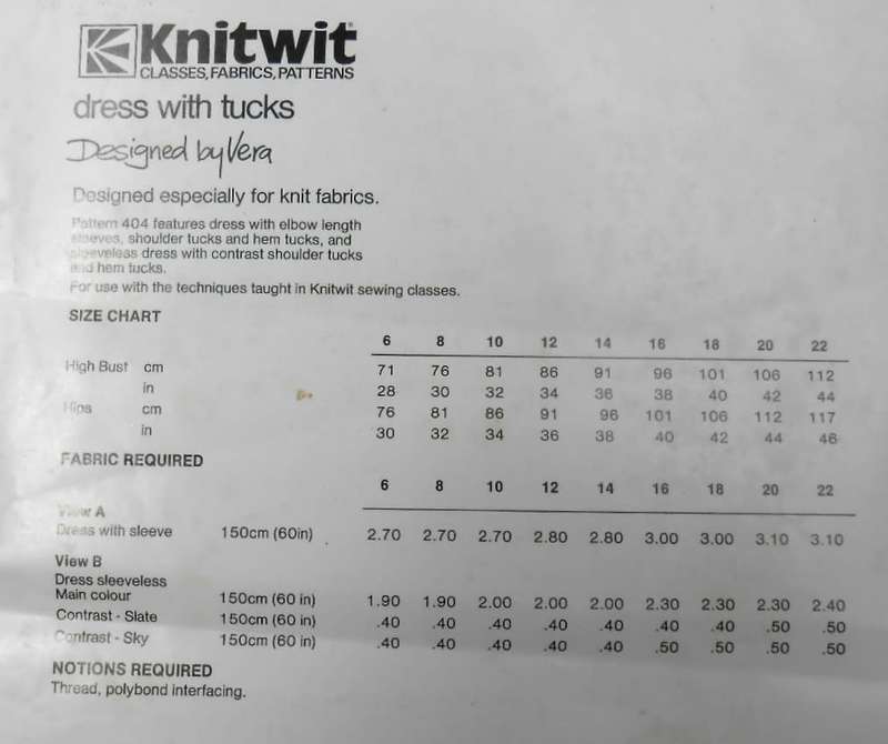 KNITWIT DESIGNER PATTERN 530 DRESS WITH VARIATIONS SIZES 6 - 22-COMPLETE- UNCUT