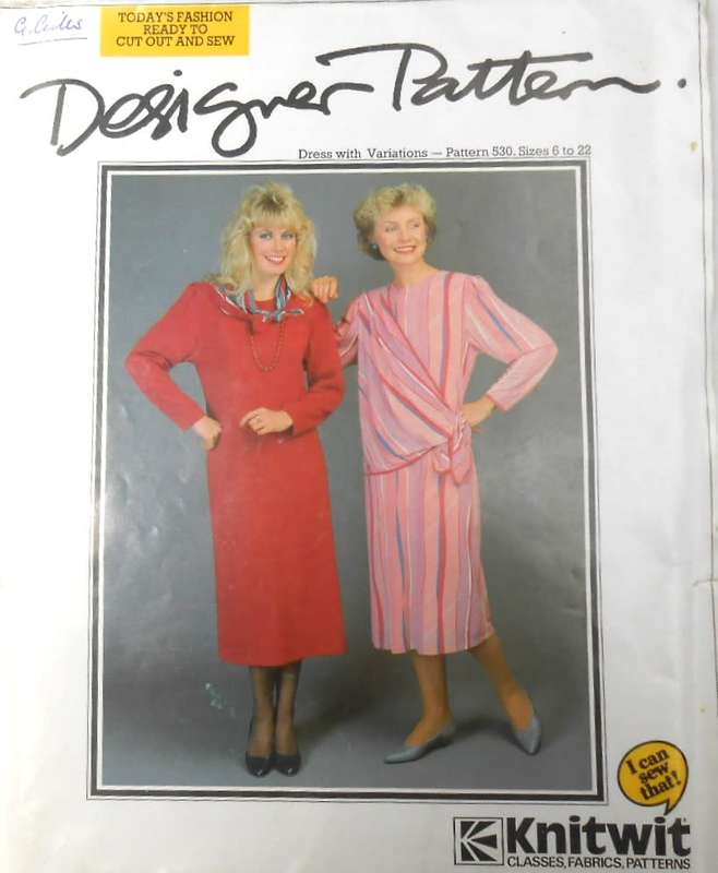 KNITWIT DESIGNER PATTERN 530 DRESS WITH VARIATIONS SIZES 6 - 22-COMPLETE- UNCUT