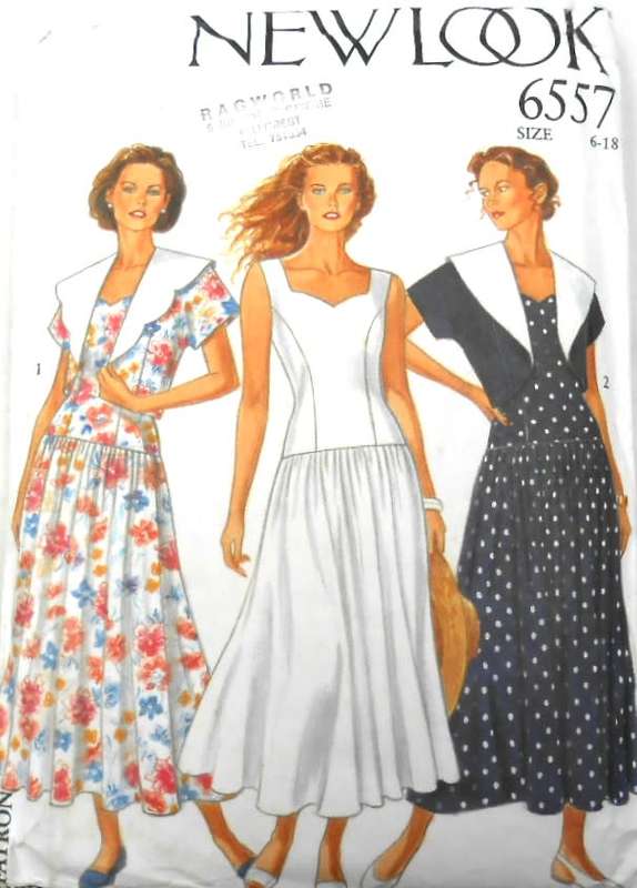 NEW LOOK PATTERNS 6557 DRESS WITH SWEETHEART NECKLINE 6-18 COMPLETE-CUT TO 18