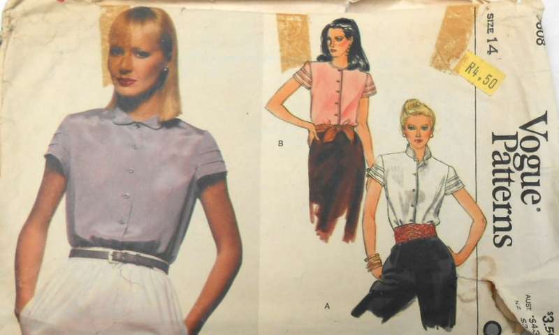VOGUE 7608 BLOUSE  SIZE 14 COMPLETE-ZIPLOC BAG