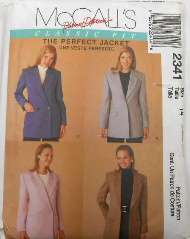 McCALLS 2341 THE PERFECT JACKET SIZE 12 COMPLETE