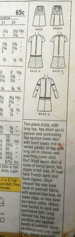 VINTAGE McCALLS 8598 TWO PIECE DRESS SIZE 16 BUST 36 COMPLETE-ZIPLOC