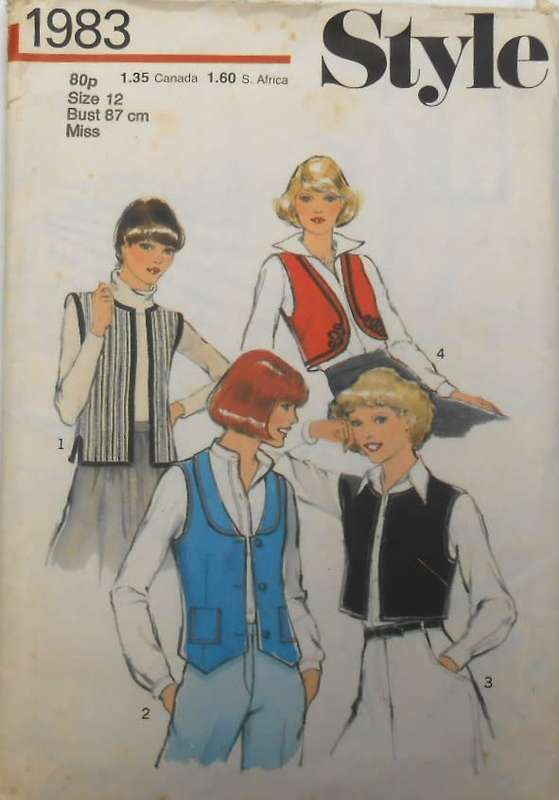 VINTAGE STYLE 1983 SET OF TOPS SIZE 12 BUST 87 CM COMPLETE-PART CUT
