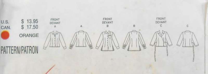 BUTTERICK 3256 LOOSE FITTING BLOUSES SIZE 8-10-12  COMPLETE CUT TO SIZE 12