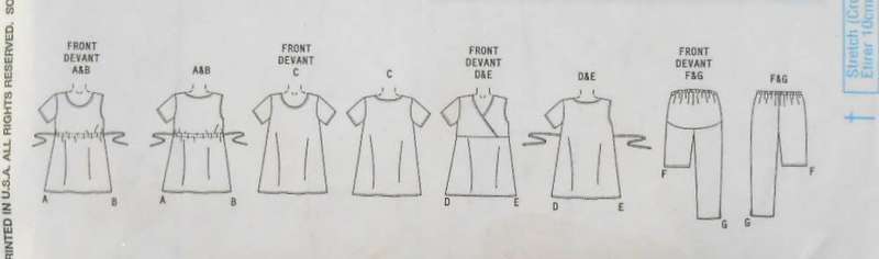 BUTTERICK B4201 MATERNITY TOPS-SHORTS-PANTS SIZE 8-10-12 COMPLETE-CUT TO SIZE 12