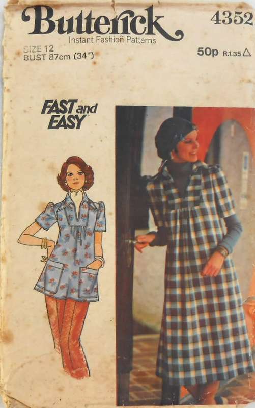 BUTTERICK 4352 DRESS & TOP SIZE 12 BUST 87 CM COMPLETE