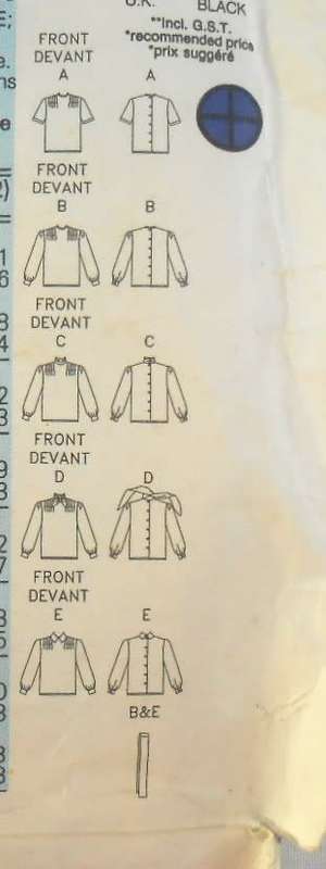 BUTTERICK 4389 SET OF BLOUSES SIZE 6-8-10 COMPLETE & MOSTLY UNCUT