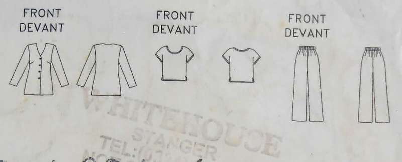 BUTTERICK 5352 JACKET-TOP-PANTS PLUS SIZES SIZE 16W-18W-20W  COMPLETE-CUT TO 20W-ZIPLOC BAG
