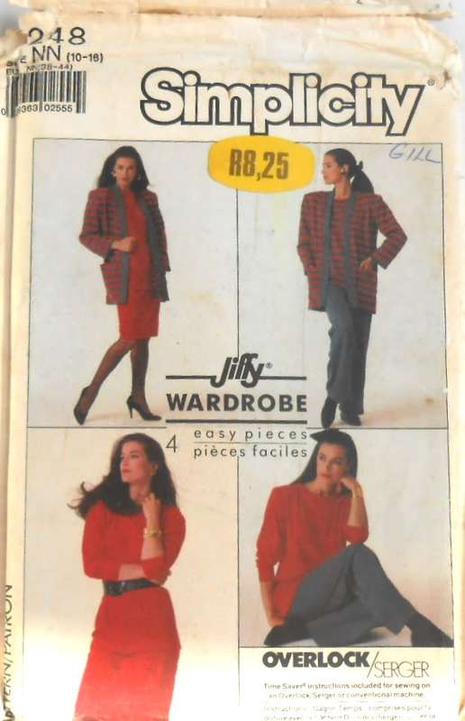 SIMPLICITY 8248 PULL ON PANTS-SKIRT-LOOSE FITTING TOP-CARDIGAN SIZE 10-16 COMPLETE-UNCUT-F/FOLDED
