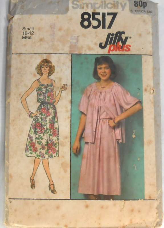 SIMPLICITY 8517 PLUS PULLOVER DRESS & UNLINED JACKET SIZE SMALL 10-12 COMPLETE