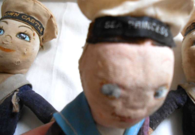 FOUR  UNION CASTLE SOUVENIR DOLLS  WITH AGE RELATED MARKS-SOLD TOGETHER