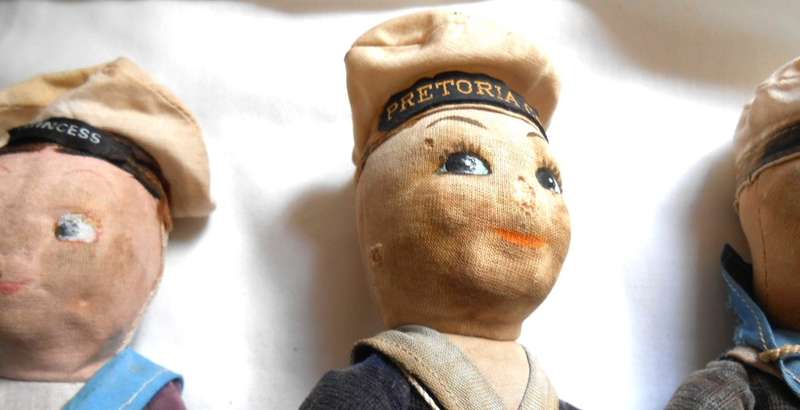 FOUR  UNION CASTLE SOUVENIR DOLLS  WITH AGE RELATED MARKS-SOLD TOGETHER