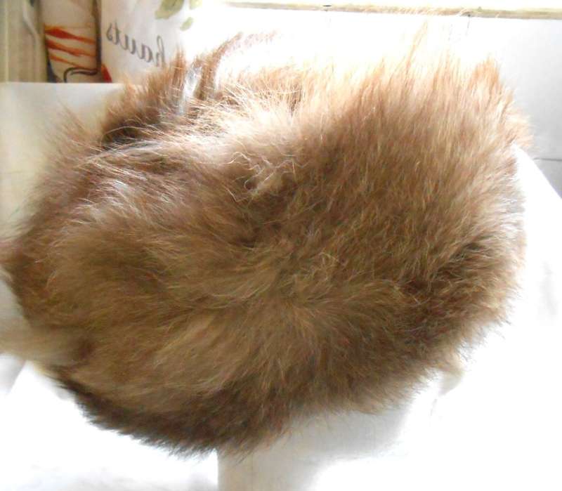 STUNNING FAWN RUSSIAN REAL FUR COSSACK HAT WITH QUILT LINING AND BRANDED LABEL