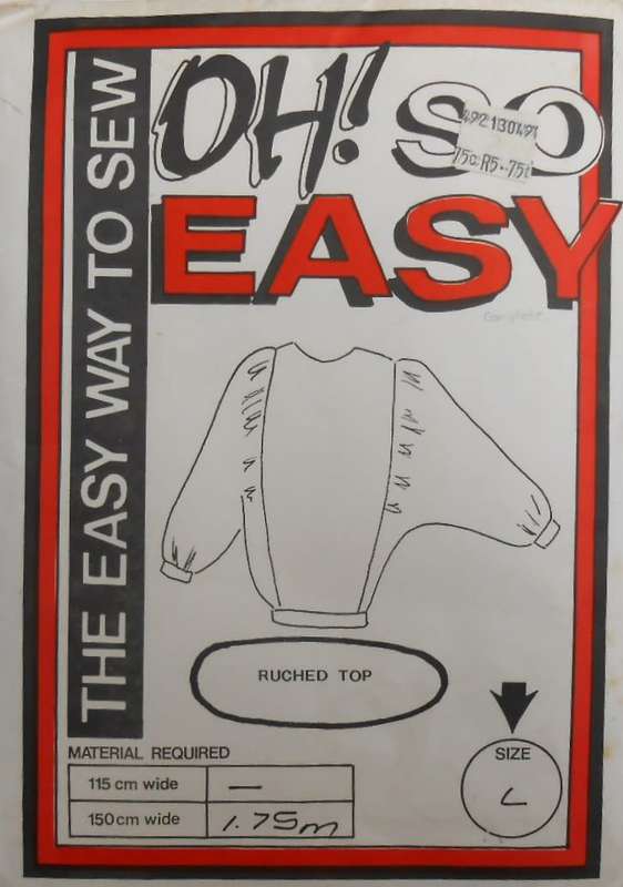 OH SO EASY PATTERN  RUCHED TOP SIZE LARGE (16-18)` COMPLETE