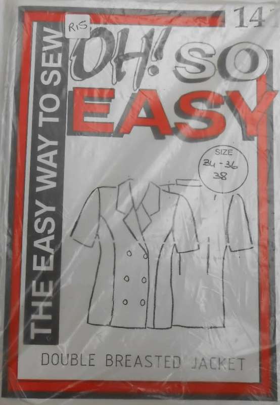 OH SO EASY PATTERN 14 DOUBLE BREASTED JACKET` SIZE 34-36-38 FEMALE COMPLETE