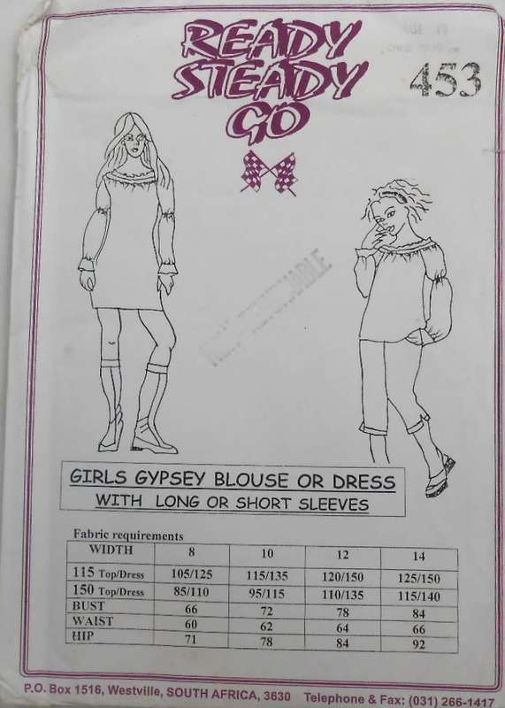 READY-STEADY-GO -453 GIRLS GYPSY BLOUSE OE DRESS  AGE 12 YEAR CHEST 77-79 CM